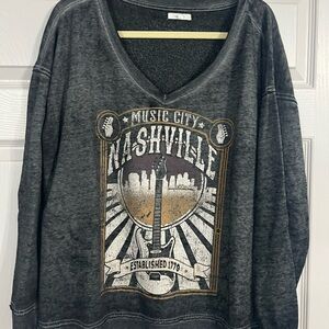 Maurices Nashville Music City Charcoal Graphic Sweatshirt
